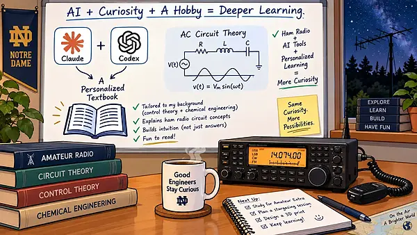 Cartoon about using GenAI to write a personalized textbook for the ham radio exam