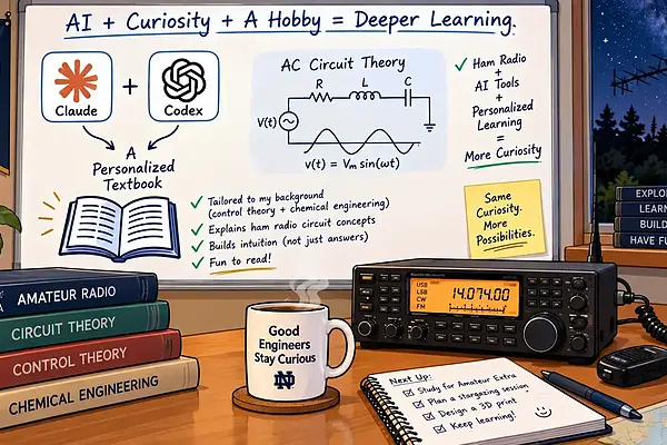 Cartoon about using GenAI to write a personalized textbook for the ham radio exam